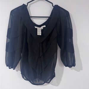 Max Studio Layered Sheer Blouse